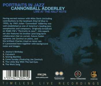CD Cannonball Adderley: Portraits In Jazz - Live At The Half Note