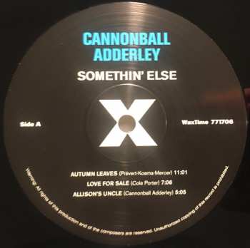 LP Cannonball Adderley: Somethin' Else LTD