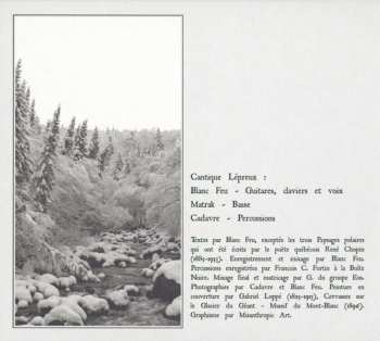 CD Cantique Lepreux: Paysages Polaires