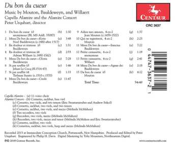 CD Capella Alamire: Du Bon Du Cueur