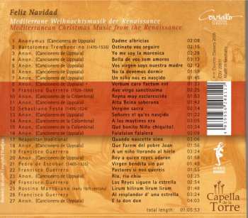 CD Capella De La Torre: Feliz Navidad (Mediterranean Christmas Mudic From The Renaissance)