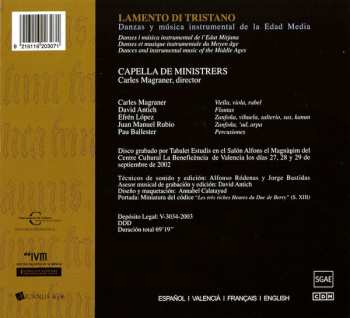 CD Capella De Ministrers: Lamento di Tristano (Estampida Medieval)