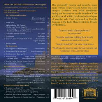 CD Cappella Romana: Venice In The East: Renaissance Crete & Cyprus