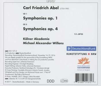 2CD Carl Friedrich Abel: Symphonies Op. 1 & Op. 4