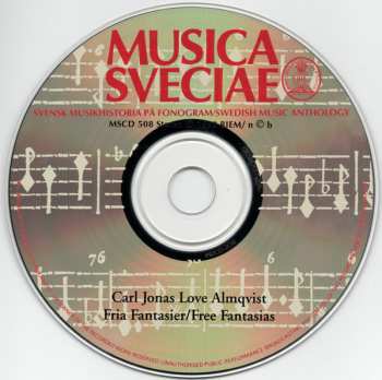 CD Carl Jonas Love Almqvist: Fria Fantasier - Sånger Och Klaverstycken = Free Fantasias / Vocal And Pianoforte Pieces