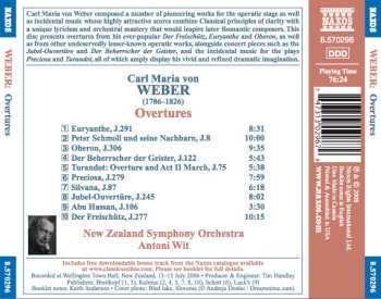 CD The New Zealand Symphony Orchestra: Overtures - Der Freischütz • Euryanthe • Oberon • Preciosa • Turandot • Silvana • Abu Hassan