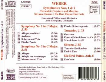 CD Carl Maria von Weber: Symphonies Nos. 1 & 2 • Turandot • Silvana • Die Drei Pintos