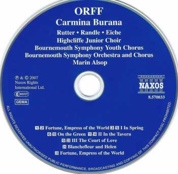 CD Carl Orff: Carmina Burana