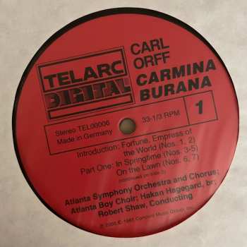 2LP Atlanta Symphony Orchestra: Carmina Burana / Symphonic Metamorphosis