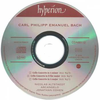 CD Carl Philipp Emanuel Bach: Cello Concertos