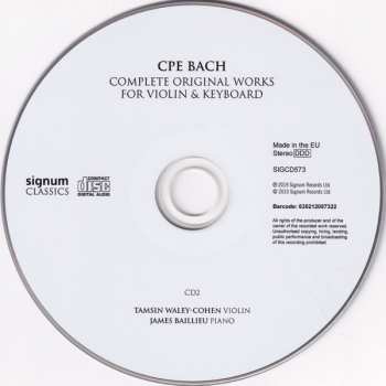 3CD Carl Philipp Emanuel Bach: Complete Original Works For Violin & Keyboard