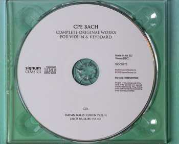 3CD Carl Philipp Emanuel Bach: Complete Original Works For Violin & Keyboard