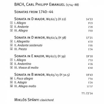 CD Carl Philipp Emanuel Bach: Sonatas From 1740–44