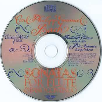 CD Carl Philipp Emanuel Bach: Sonatas For Flute & Basso Continuo
