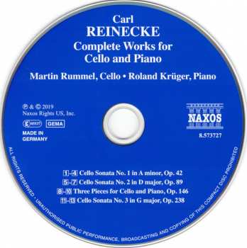 CD Carl Reinecke: Complete Works For Cello And Piano