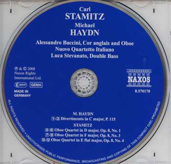 CD Carl Stamitz: Oboe Quartets, Op. 8, Nos. 1, 3, 4 / Divertimento In C Major, P. 115