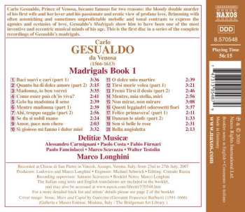 CD Carlo Gesualdo: Madrigals Book 1 