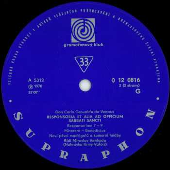 LP Prague Madrigal Singers: Responsoria Et Alia Ad Officium Sabbati Sancti