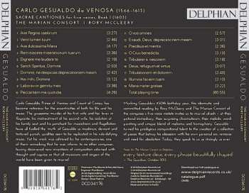 CD Carlo Gesualdo: Sacrae Cantiones