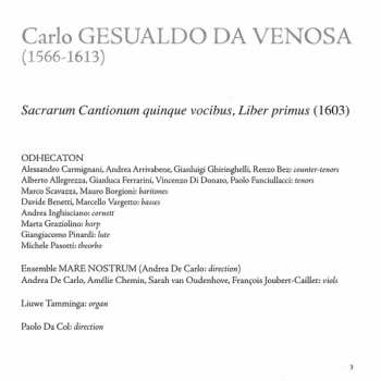 CD Carlo Gesualdo: Sacrarum Cantionum Quinque Vocibus