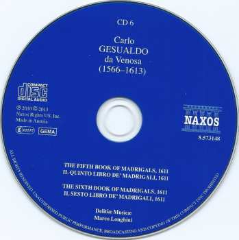 7CD/Doos Carlo Gesualdo: The Complete Madrigals