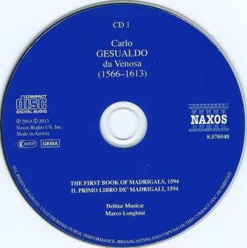 7CD/Doos Carlo Gesualdo: The Complete Madrigals