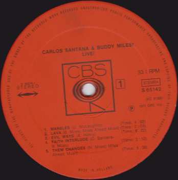 LP Carlos Santana: Carlos Santana & Buddy Miles! Live!