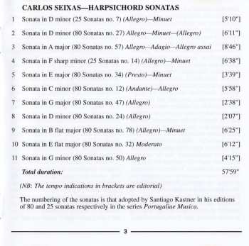 CD Carlos Seixas: Harpsichord Sonatas