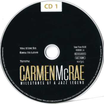CD/Doos Carmen McRae: Milestones Of A Jazz Legend