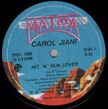 Carol Jiani: Hit 'N' Run Lover (MDR Version) / Mercy (Remix)