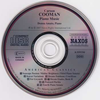 CD Carson Cooman: Piano Music