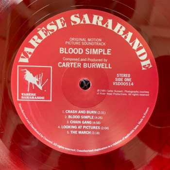 LP Carter Burwell: Blood Simple (Original Motion Picture Soundtrack) CLR | LTD
