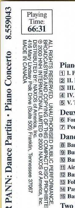 CD Jose Serebrier: Piano Concerto • Dance Partita