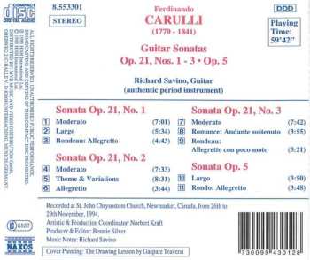 CD Ferdinando Carulli: Guitar Sonatas Op. 21,  Nos. 1 - 3 • Op. 5