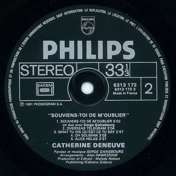 LP Serge Gainsbourg: Souviens-toi De M'oublier