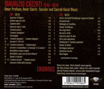 2CD Maurizio Cazzati: Amor Profano, Amor Sacro, Secular And Sacred Vocal Music