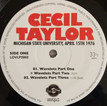 LP Cecil Taylor: Michigan State University - April 15th 1976