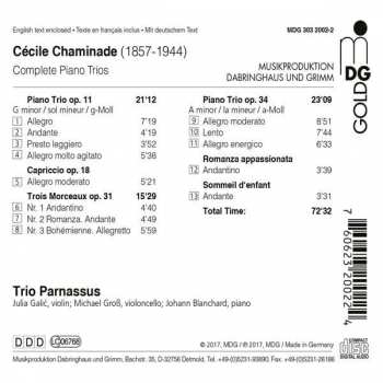 CD Trio Parnassus: Piano Trios Op. 11 & 34; Works For Violin, Cello, And Piano