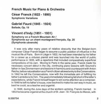 CD César Franck: French Music For Piano & Orchestra
