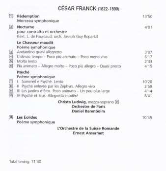 CD César Franck: Rédemption / Nocturne / Le Chasseur Maudit / Psyché / Les Éolides