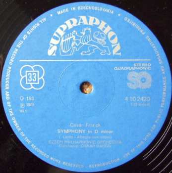 LP The Czech Philharmonic Orchestra: Symphony In D Minor