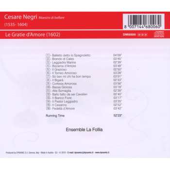 CD Cesare Negri: Le Gratie D'Amore (1602)