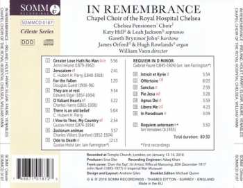 CD Chapel Choir Of The Royal Hospital, Chelsea: In Remembrance