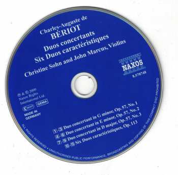 CD Charles-Auguste De Bériot: Duo Concertants