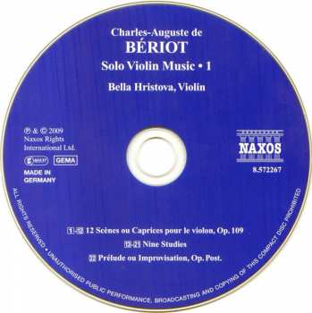 CD Charles-Auguste De Bériot: Solo Violin Music • 1