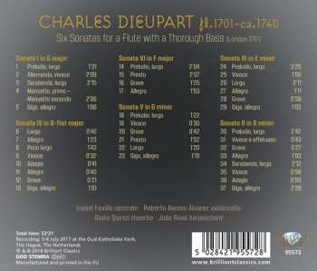 CD Charles Dieupart: Six Sonatas For A Flute With A Thorough Bass