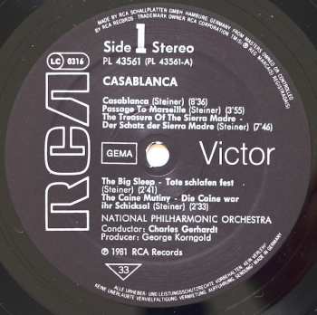 LP National Philharmonic Orchestra: Casablanca (Die Großen Bogart-Filmthemen)