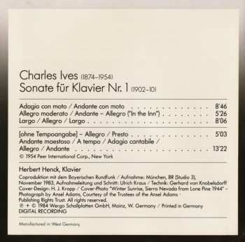 CD Charles Ives: Sonate Für Klavier Nr. 1