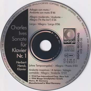 CD Charles Ives: Sonate Für Klavier Nr. 1