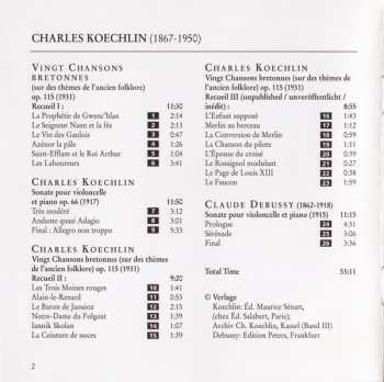 CD Charles Koechlin: Chansons Bretones Op. 115 / Cello Sonata Op. 66